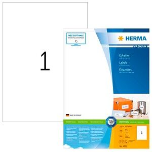 HERMA Etiketten 4631 weiß 210,0 x 297,0 mm, 200 Blatt HERMA Etiketten 4631 weiß 210,0 x 297,0 mm, 200 Blatt