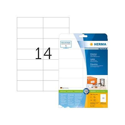 HERMA Etiketten 5057 weiß 105,0 x 42,3 mm, 25 Blatt HERMA Etiketten 5057 weiß 105,0 x 42,3 mm, 25 Blatt