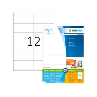 HERMA Etiketten 4635 weiß 105,0 x 48,0 mm, 200 Blatt HERMA Etiketten 4635 weiß 105,0 x 48,0 mm, 200 Blatt