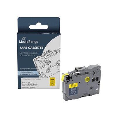 MediaRange Schriftband MRBTZ621 ersetzt brother TZ-621/TZe-621 , 9 mm, schwarz auf gelb, 1 St. MediaRange Schriftband MRBTZ621 ersetzt brother TZ-621/TZe-621 , 9 mm, schwarz auf gelb, 1 St.