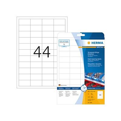 HERMA wetterfeste Folienetiketten 4690 weiß 48,3 x 25,4 mm, 25 Blatt HERMA wetterfeste Folienetiketten 4690 weiß 48,3 x 25,4 mm, 25 Blatt