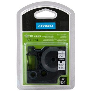 DYMO Schriftband D1 16960 S0718070, 19 mm schwarz auf weiß