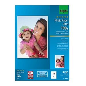 SIGEL Fotopapier IP639 DIN A4 hochglänzend 190 g/qm 50 Blatt