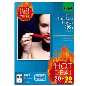 SIGEL Fotopapier DIN A4 hochglänzend 195 g/qm 40 Blatt