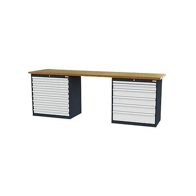 Simplaflex Reihenwerkbank - 250x96cm, Stahl - bunt - Werkbänke Simplaflex Reihenwerkbank - 250x96cm, Stahl - bunt - Werkbänke