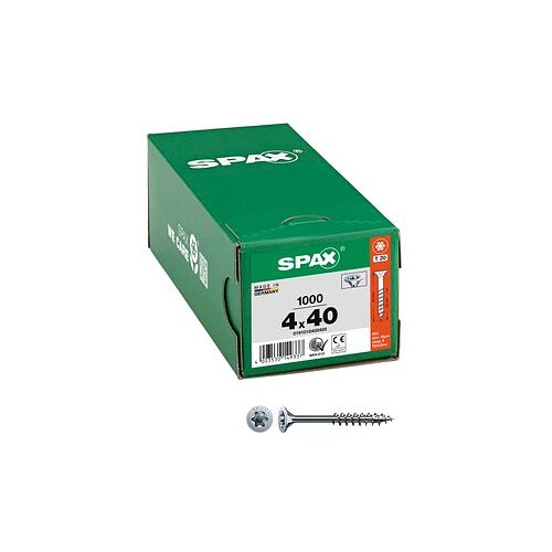 SPAX® Universalschrauben T20 Senkkopf WIROX 0191010400405 4 mm x 40 mm, 1.000 St.
