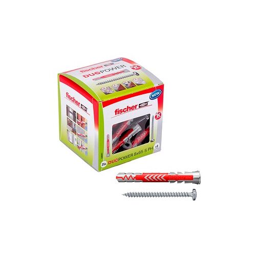 fischer DuoPower 8x65 S PH 2K 538261 Dübel mit Schrauben Ø 8 mm x 65 mm, 25 St.