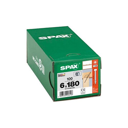 SPAX® Holzbauschrauben T30 Zylinderkopf WIROX 1211010601805 6 mm x 180 mm, 100 St.