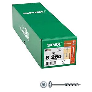 SPAX® Holzbauschrauben T40 Tellerkopf WIROX 0251010802605 8 mm x 260 mm, 50 St. SPAX® Holzbauschrauben T40 Tellerkopf WIROX 0251010802605 8 mm x 260 mm, 50 St.