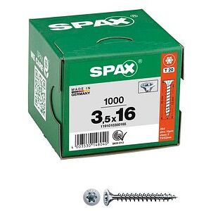 SPAX® Universalschrauben T20 Senkkopf WIROX 1191010350165 3,5 mm x 16 mm, 1.000 St. SPAX® Universalschrauben T20 Senkkopf WIROX 1191010350165 3,5 mm x 16 mm, 1.000 St.