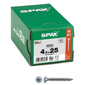 SPAX® Universalschrauben T20 Senkkopf WIROX 1191010450255 4,5 mm x 25 mm, 1.000 St. SPAX® Universalschrauben T20 Senkkopf WIROX 1191010450255 4,5 mm x 25 mm, 1.000 St.