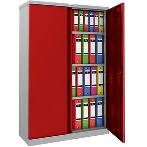 phoenix Stahlschrank SCL1491GRK grau, rot 3 Fachböden 91,5 x 37,0 x 140,0 cm, zerlegt, 1 St. phoenix Stahlschrank SCL1491GRK grau, rot 3 Fachböden 91,5 x 37,0 x 140,0 cm, zerlegt, 1 St.