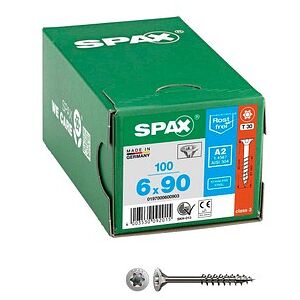 SPAX® Universalschrauben T30 Senkkopf Edelstahl A2 0197000600903 6 mm x 90 mm, 100 St. SPAX® Universalschrauben T30 Senkkopf Edelstahl A2 0197000600903 6 mm x 90 mm, 100 St.