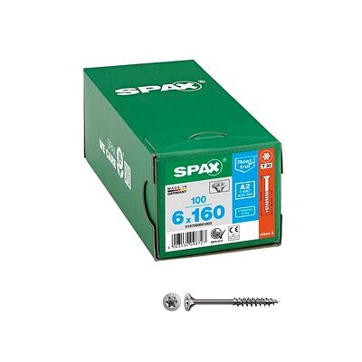 SPAX® Universalschrauben T30 Senkkopf Edelstahl A2 0197000601603 6 mm x 160 mm, 100 St. SPAX® Universalschrauben T30 Senkkopf Edelstahl A2 0197000601603 6 mm x 160 mm, 100 St.