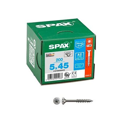 SPAX® Universalschrauben T20 Senkkopf Edelstahl A2 0197000500453 5 mm x 45 mm, 200 St. SPAX® Universalschrauben T20 Senkkopf Edelstahl A2 0197000500453 5 mm x 45 mm, 200 St.