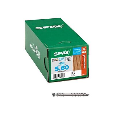 SPAX® Terrassenschrauben T25 Zylinderkopf Edelstahl A2 0537000500605 5 mm x 60 mm, 400 St. SPAX® Terrassenschrauben T25 Zylinderkopf Edelstahl A2 0537000500605 5 mm x 60 mm, 400 St.