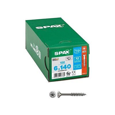 SPAX® Universalschrauben T30 Senkkopf Edelstahl A2 0197000601403 6 mm x 140 mm, 100 St. SPAX® Universalschrauben T30 Senkkopf Edelstahl A2 0197000601403 6 mm x 140 mm, 100 St.