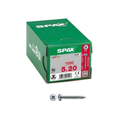 SPAX® Universalschrauben Z2 Halbrundkopf WIROX 0231010500205 5 mm x 20 mm, 1.000 St. SPAX® Universalschrauben Z2 Halbrundkopf WIROX 0231010500205 5 mm x 20 mm, 1.000 St.