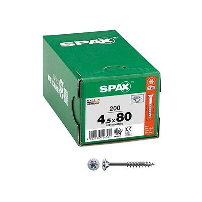 SPAX® Universalschrauben T20 Senkkopf WIROX 0191010450805 4,5 mm x 80 mm, 200 St. SPAX® Universalschrauben T20 Senkkopf WIROX 0191010450805 4,5 mm x 80 mm, 200 St.