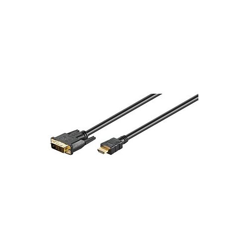 goobay HDMI A/DVI-D Kabel 3,0 m schwarz, 1 St.