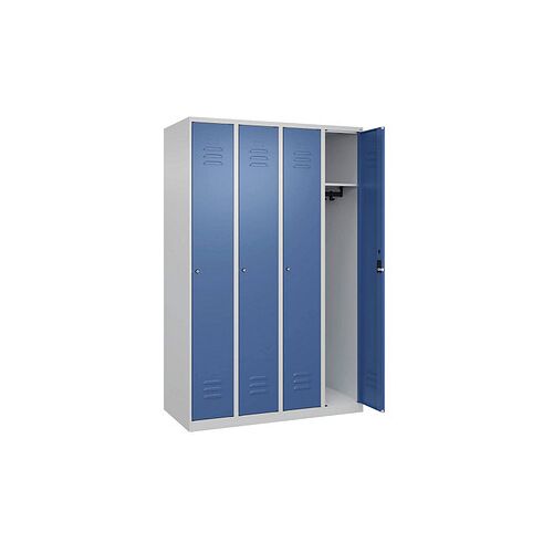 CP Spind Classic Plus lichtgrau, fernblau 080000-40 S10029, 4 Schließfächer 120,0 x 50,0 x 185,0 cm