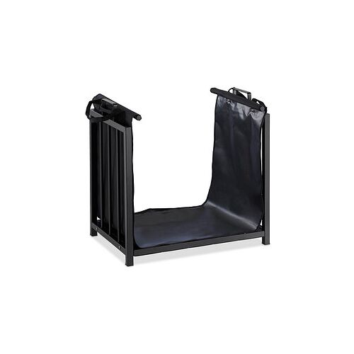 relaxdays Kaminholzkorb schwarz 51,0 x 37,0 x 50,0 cm, 1 St.