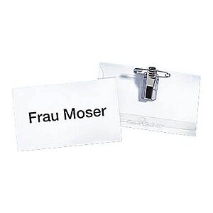 DURABLE Namensschilder mit Kombiklemme 9,0 x 5,4 cm, 50 St. DURABLE Namensschilder mit Kombiklemme 9,0 x 5,4 cm, 50 St.