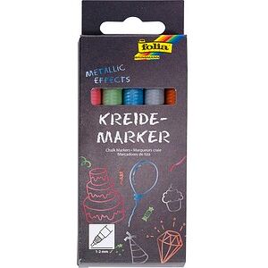 folia METALLIC EFFECTS Kreidemarker farbsortiert 1,0 - 2,0 mm, 5 St. folia METALLIC EFFECTS Kreidemarker farbsortiert 1,0 - 2,0 mm, 5 St.