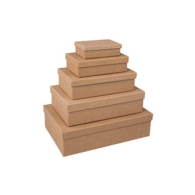 Rayher Geschenkboxen-Set 5 Stück braun Rayher Geschenkboxen-Set 5 Stück braun