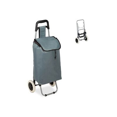 relaxdays Einkaufstrolley Aluminium grau 30,0 x 40,0 x 91,0 cm relaxdays Einkaufstrolley Aluminium grau 30,0 x 40,0 x 91,0 cm