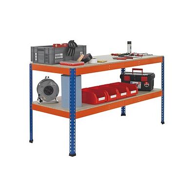 SCHULTE Werkbank - 153,6x77,3x99cm - Blau, Orange SCHULTE Werkbank - 153,6x77,3x99cm - Blau, Orange