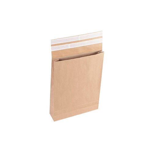 flexiPAK Faltentaschen classic Doppelfixverschluss ca. DIN B3 ohne Fenster braun mit 10,0 cm Falte, 200 St.