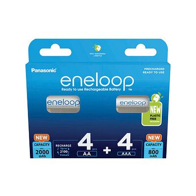 eneloop Akkus Ni-MH Micro AAA, Mignon AA Mignon AA: 2.000 mAh / Micro AAA: 800 mAh, 8 St. eneloop Akkus Ni-MH Micro AAA, Mignon AA Mignon AA: 2.000 mAh / Micro AAA: 800 mAh, 8 St.