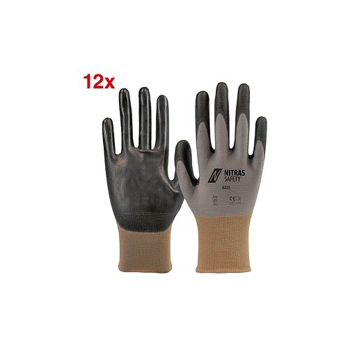 NITRAS SAFETY unisex Arbeitshandschuhe 6225 grau Größe 10, 12 Paar