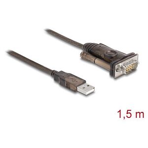 DeLOCK USB A/D-SUB 9 Kabel 1,5 m schwarz