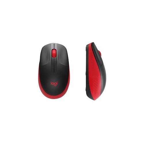 Logitech M190 Maus kabellos schwarz, rot