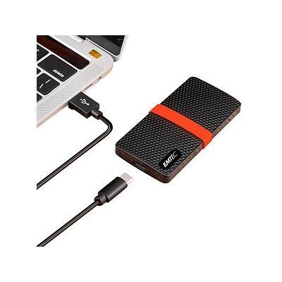 EMTEC Power Plus X200 128 GB externe SSD-Festplatte schwarz, rot EMTEC Power Plus X200 128 GB externe SSD-Festplatte schwarz, rot