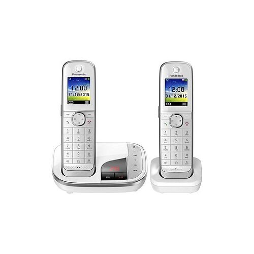Panasonic KX-TGJ322GW Schnurloses Telefon-Set mit Anrufbeantworter weiß