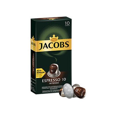 JACOBS ESPRESSO INTENSO Kaffeekapseln, Arabica- und Robustabohnen kräftig, 10 St. JACOBS ESPRESSO INTENSO Kaffeekapseln, Arabica- und Robustabohnen kräftig, 10 St.