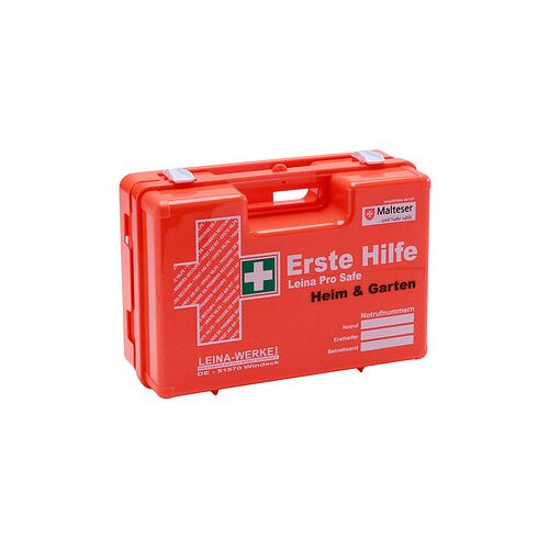 LEINA-WERKE Erste-Hilfe-Koffer Pro Safe Heim & Garten DIN 13157 + Erweiterung orange