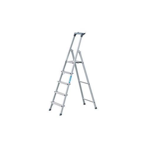 ZARGES Stehleiter einseitig Scana S silber 5 Stufen, H: 182,0 cm