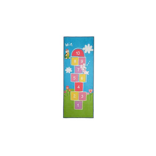 relaxdays Spielteppich Hüpfspiel blau/bunt 70,0 x 180,0 cm