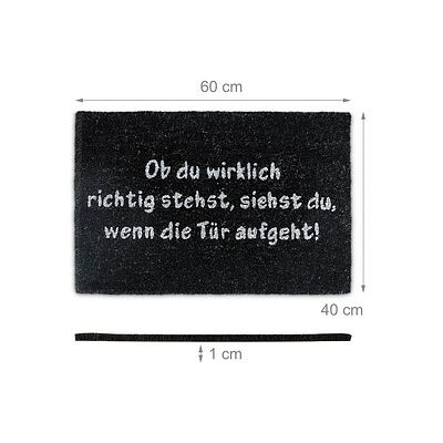 relaxdays Kokosmatte schwarz 40,0 x 60,0 cm relaxdays Kokosmatte schwarz 40,0 x 60,0 cm
