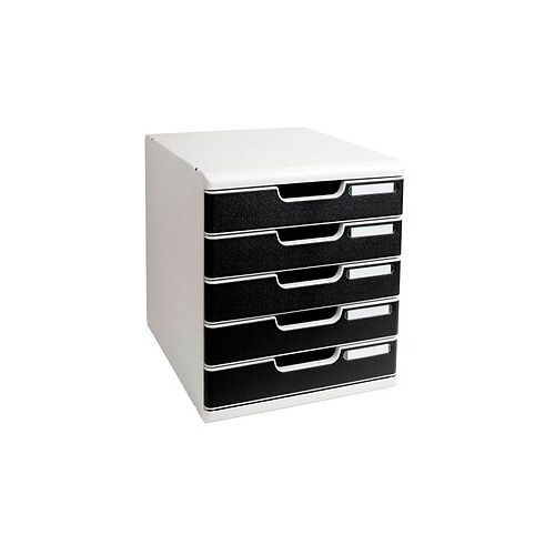 Exacompta Schubladenbox Modulo schwarz 301014D, DIN A4 mit 5 Schubladen, 1 St.