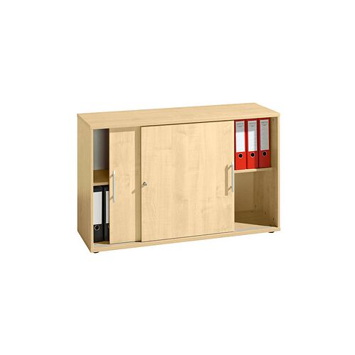 HAMMERBACHER Schiebetürenschrank Prokura, V1752S/3/3/RE ahorn 1 Fachboden 120,0 x 40,0 x 74,8 cm