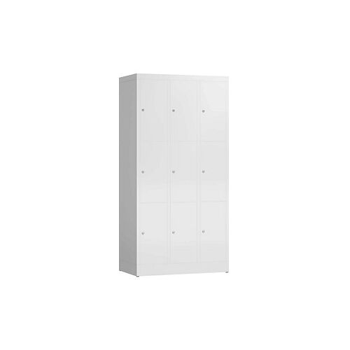 ClassiX Schließfachschrank signalweiß X-520337, 9 Schließfächer 87,0 x 50,0 x 180,0 cm