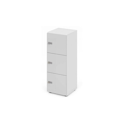 HAMMERBACHER Schließfachschrank weiß, lichtgrau V234L3/W/5/ZS, 3 Schließfächer 40,0 x 42,0 x 110,0 cm