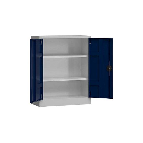 ClassiX Stahlschrank X-530311 enzianblau, lichtgrau 2 Fachböden 80,0 x 38,0 x 100,0 cm, aufgebaut, 1 St.
