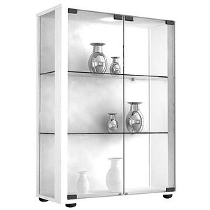 VCM my home Sintalo Vitrine weiß 2 Fachböden mit Beleuchtung VCM my home Sintalo Vitrine weiß 2 Fachböden mit Beleuchtung