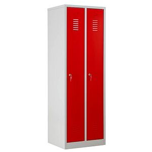 Gürkan Spind lichtgrau, feuerrot 103490, 2 Schließfächer 60,0 x 50,0 x 180,0 cm Gürkan Spind lichtgrau, feuerrot 103490, 2 Schließfächer 60,0 x 50,0 x 180,0 cm